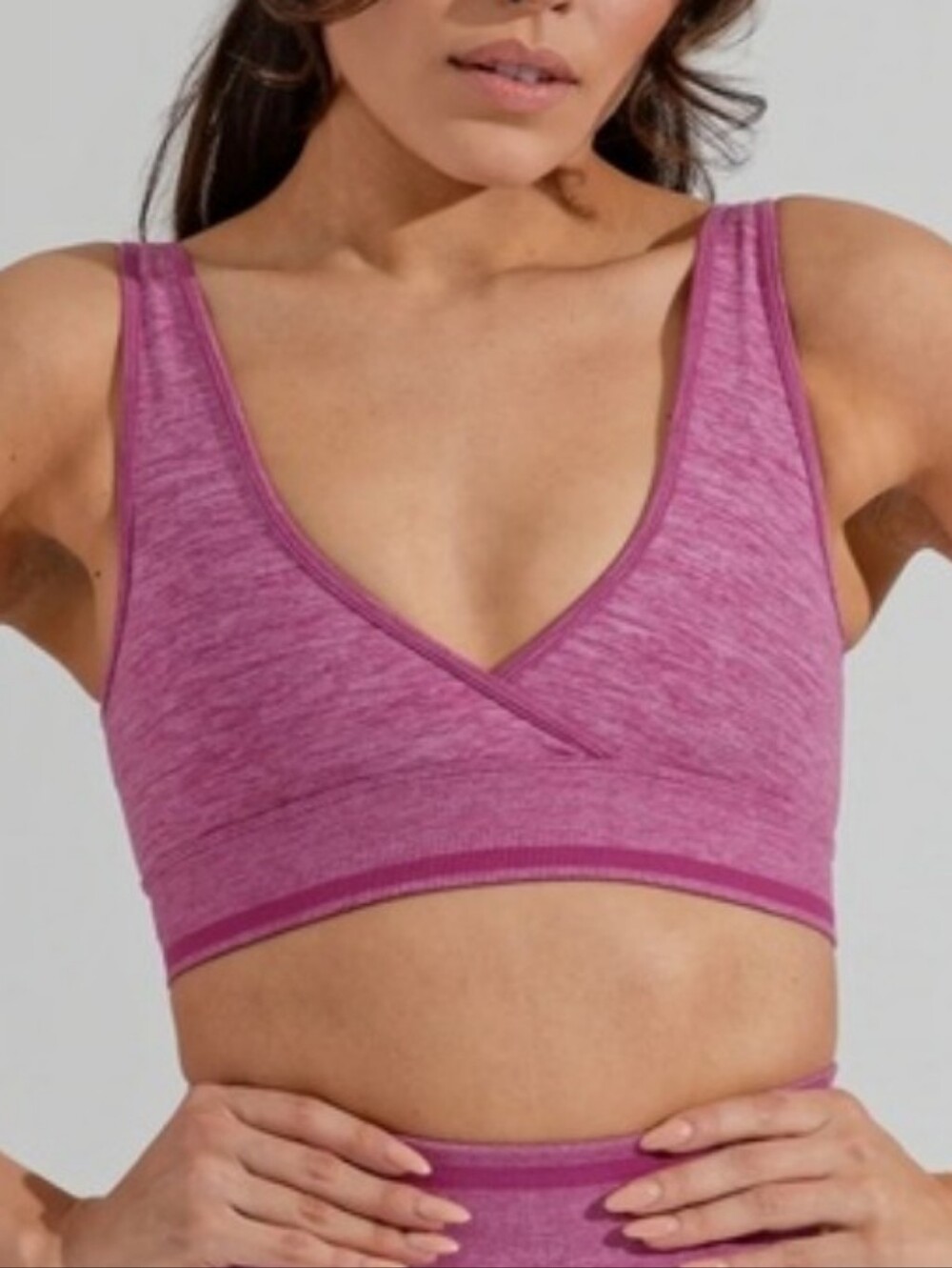 Buffbunny Pink Heathered Sports Bra Size Small